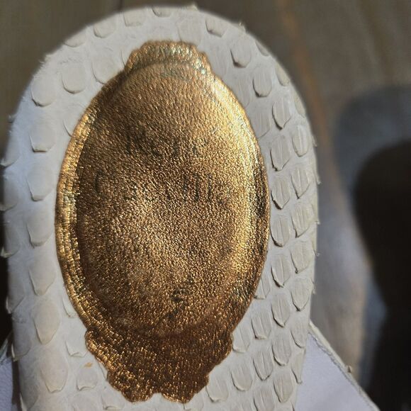 Rene Caovilla Crystal Gold Mules Sandals With Rhinestone Size 39.5 New - Picture 5 of 10